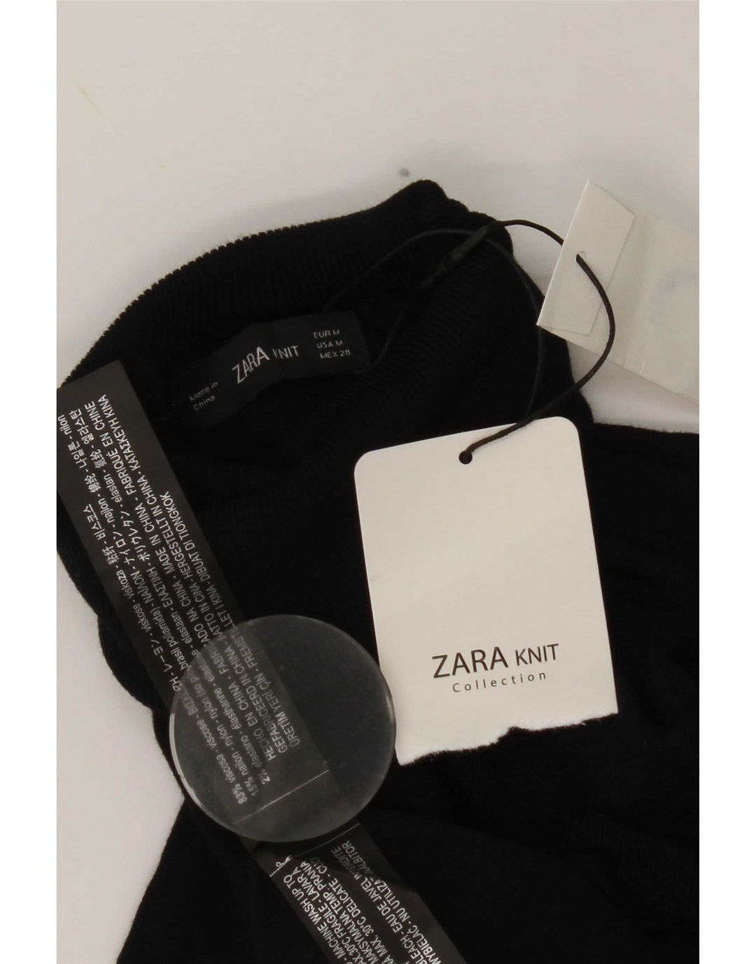 Zara Womens Roll Neck Jumper Sweater UK 12 Medium Navy Blue Viscose