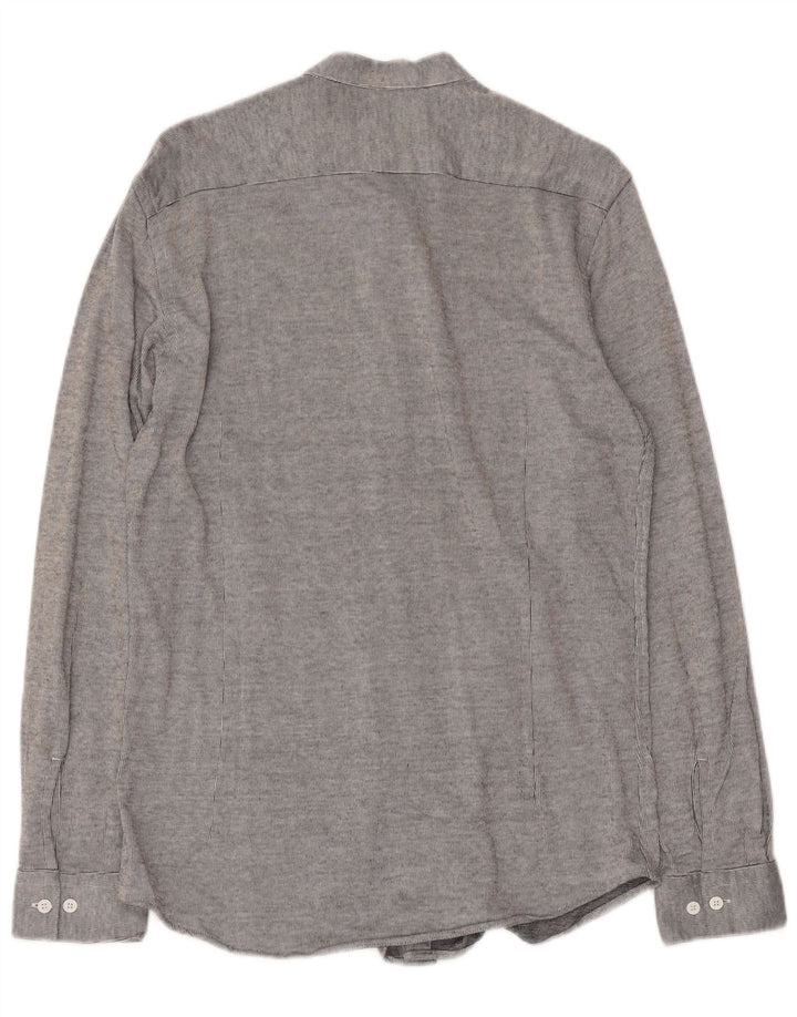 Camisa Massimo Dutti Hombre Algodón Rayas Gris Medio
