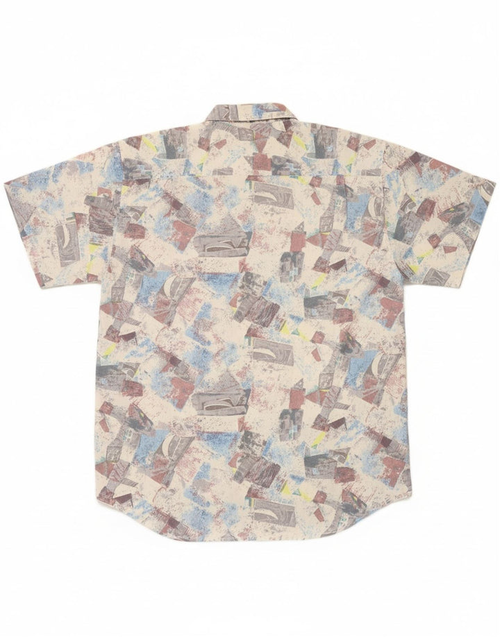 VINTAGE Mens Short Sleeve Shirt Large Multicoloured Geometric Polyester Vintage Vintage and Second-Hand Vintage from Messina Hembry 