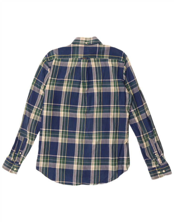 Gant Mens Regular Fit Shirt Medium Navy Blue Check Cotton