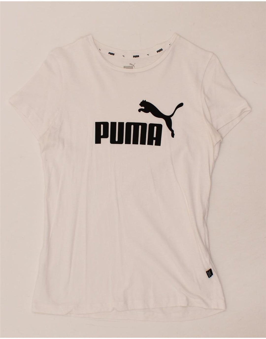 PUMA Womens Graphic T-Shirt Top UK 12 Medium White Vintage Puma and Second-Hand Puma from Messina Hembry 