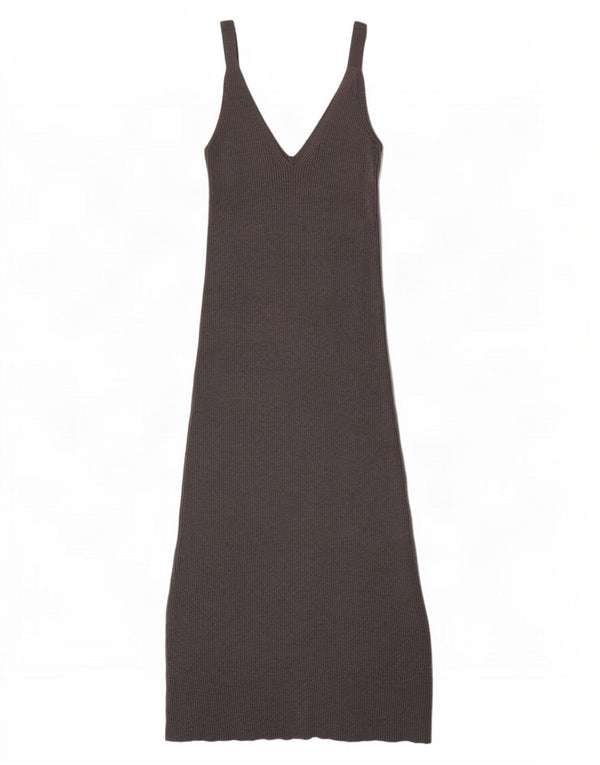 Zara Γυναικείο Αμάνικο Maxi Φόρεμα UK 8 Small Grey Viscose