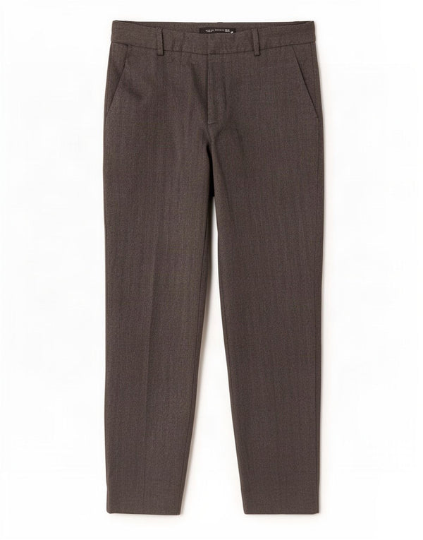 Pantaloni chino slim pentru femei Zara EU 36 XS W26 L28 Gri Herringbone
