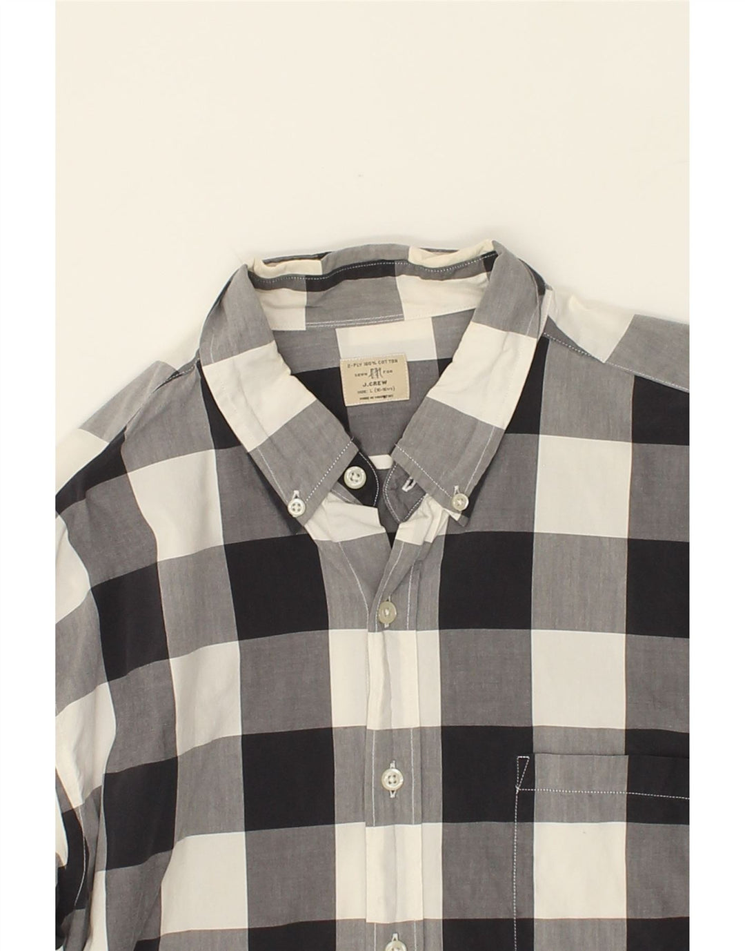 J. CREW Mens Shirt Size 16 1/2 Large Black Check Cotton Vintage J. Crew and Second-Hand J. Crew from Messina Hembry 