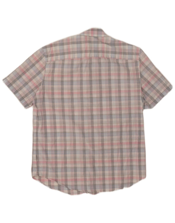Calvin Klein Mens Short Sleeve Shirt Medium Multicoloured Check Cotton