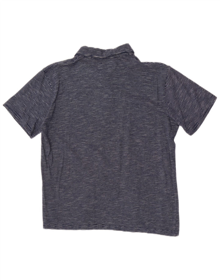 Carrera Mens Polo Shirt Small Navy Blue Pinstripe