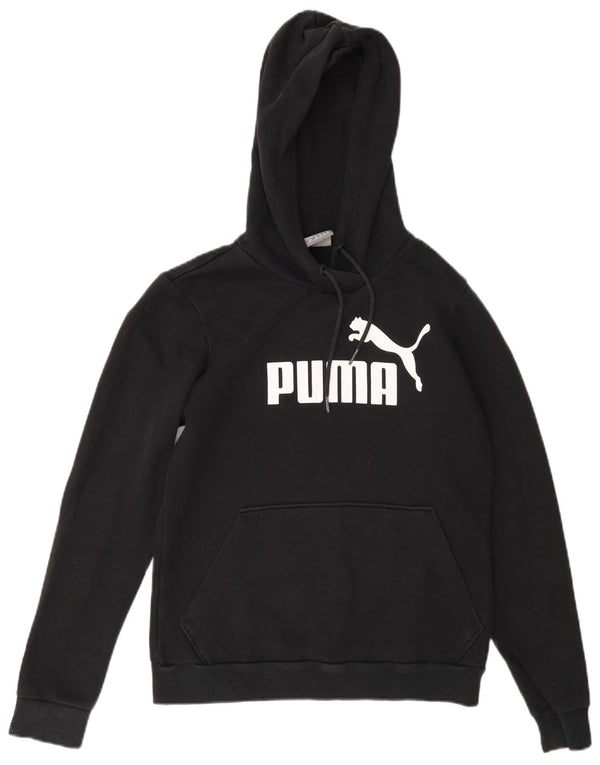 Puma Womens Graphic Hoodie Pullover UK 10 Small Schwarz Baumwolle