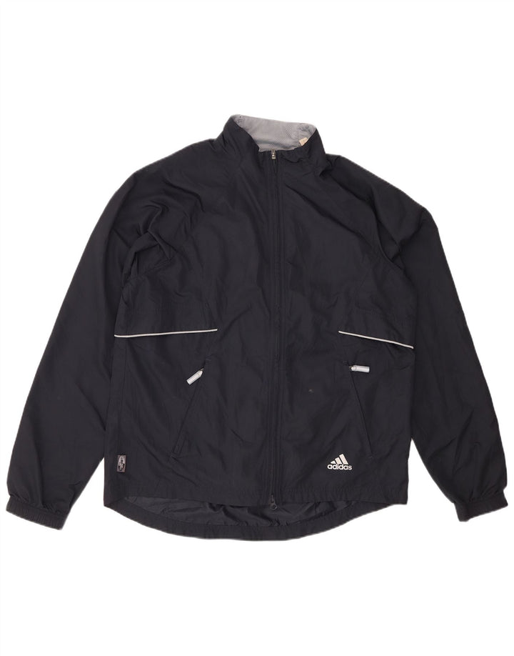 ADIDAS Mens Tracksuit Top Jacket Medium Navy Blue Polyester