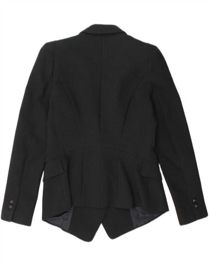 ZARA Womens Double Breasted Blazer Jacket UK 12 Medium Black Polyester Vintage Zara and Second-Hand Zara from Messina Hembry 