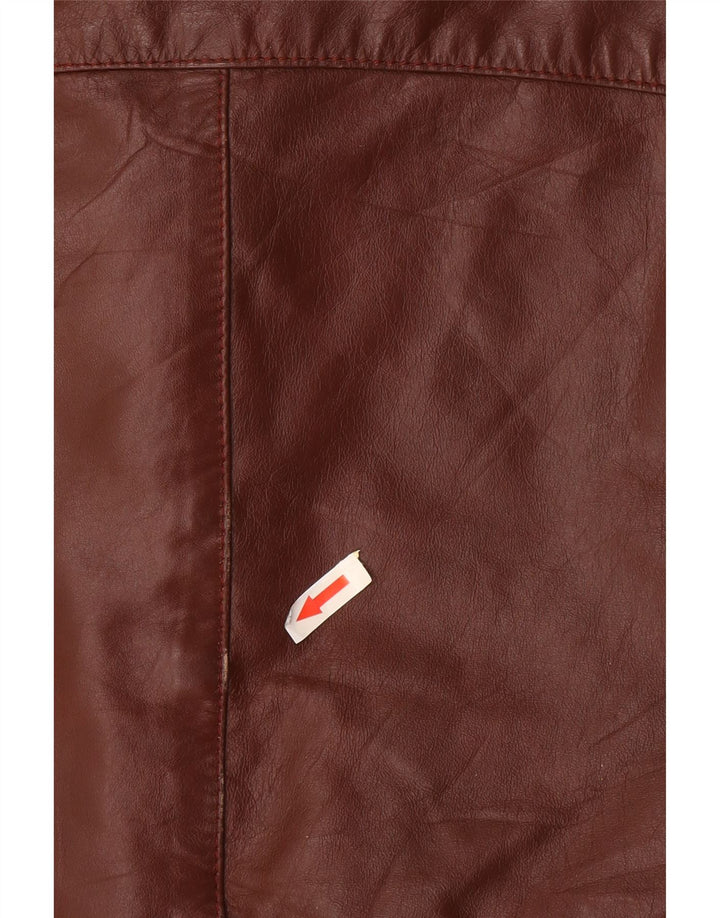 Cooper  Mens Hooded Leather Jacket UK 42 XL Brown Leather