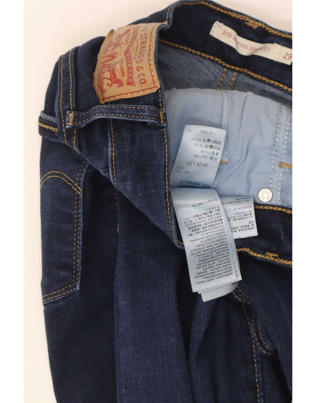 Levi's Womens 315 Shaping Bootcut Jeans W29 L30 Blue Cotton