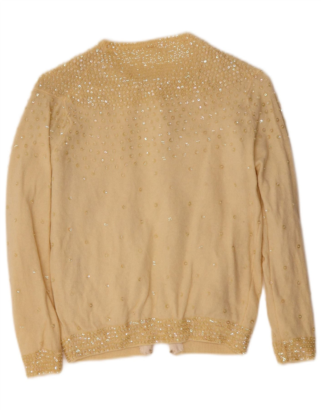 VINTAGE Womens Cardigan Sweater IT 40 Small Beige