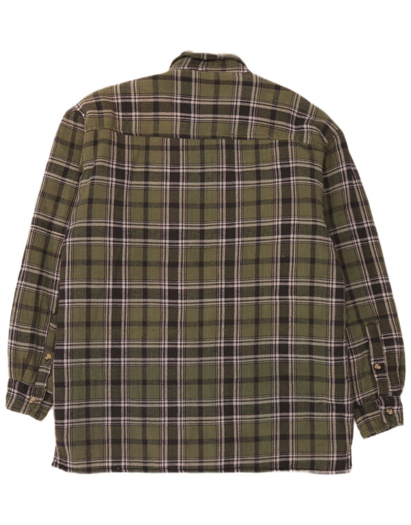 Vintage muška košulja od flanela Lumberjack Srednje zelena karirana pamuk