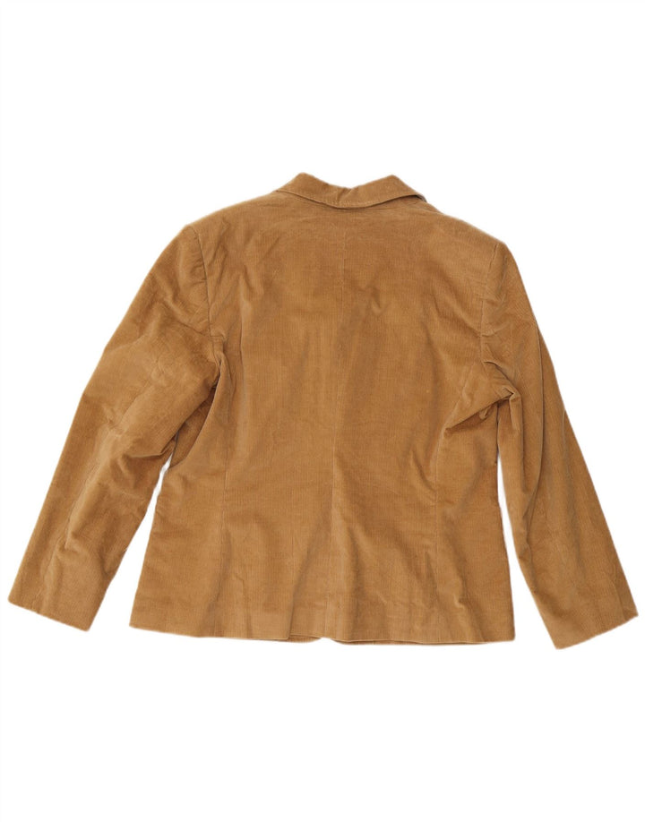 Burberry Womens 3 Button Corduroy Blazer Jacket IT 46 Large Brown Cotton