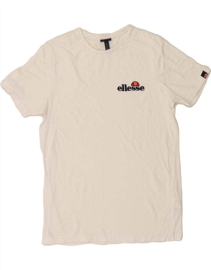 ELLESSE Mens Graphic T-Shirt Top Large White Cotton Vintage Ellesse and Second-Hand Ellesse from Messina Hembry 