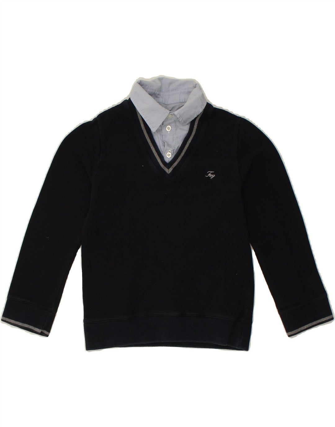 FAY Boys Sweatshirt Jumper 7-8 Years Navy Blue Cotton | Vintage Fay | Thrift | Second-Hand Fay | Used Clothing | Messina Hembry 