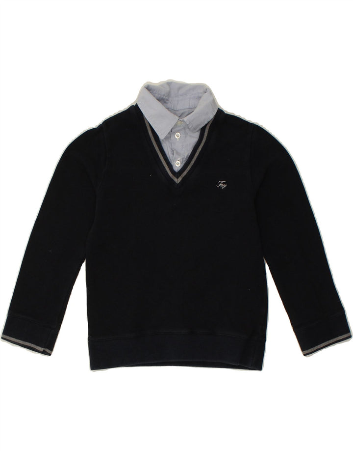 FAY Boys Sweatshirt Jumper 7-8 Years Navy Blue Cotton | Vintage Fay | Thrift | Second-Hand Fay | Used Clothing | Messina Hembry 