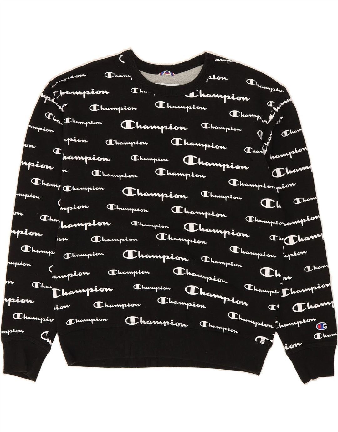CHAMPION Mens Graphic Sweatshirt Jumper Medium Black Vintage Champion and Second-Hand Champion from Messina Hembry 