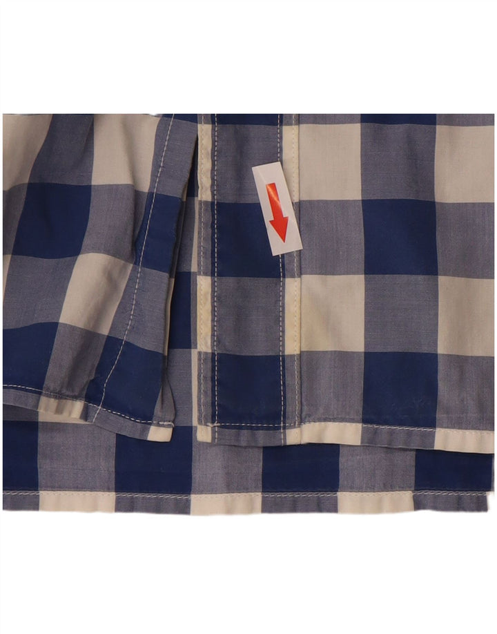Levi's Mens Short Sleeve Standard Fit Shirt Medium Blue Gingham Cotton