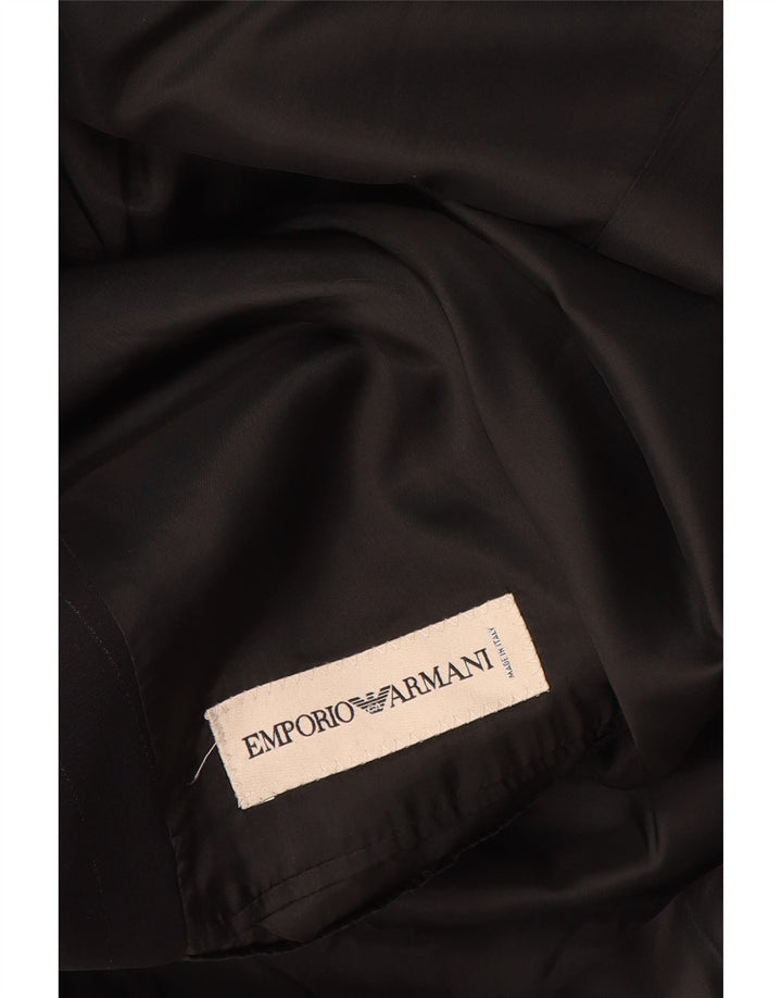 Emporio Armani Mens 3 Button Blazer Jacket IT 48 Medium Black Pinstripe