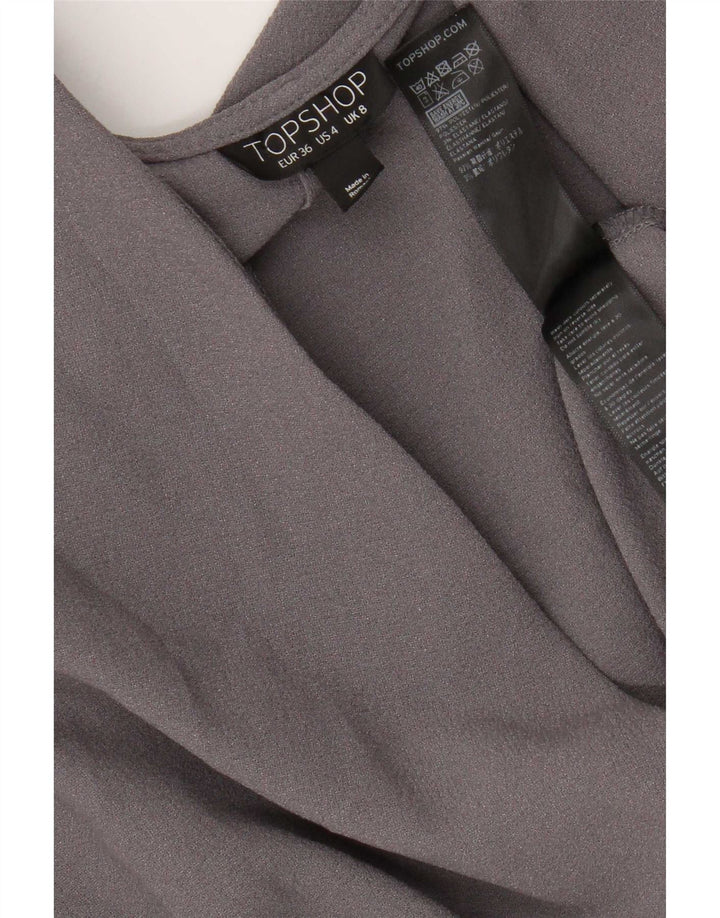 Topshop Womens Batwing Wrap Dress UK 8 Small Grey Polyester