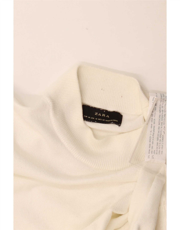 Zara Mens Turtle Neck Jumper Sweater Medium Beige Viscose