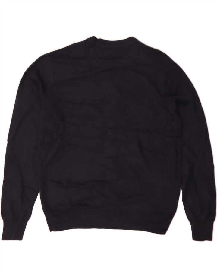 DOCKERS Mens Crew Neck Jumper Sweater Medium Navy Blue Colourblock Acrylic Vintage Dockers and Second-Hand Dockers from Messina Hembry 