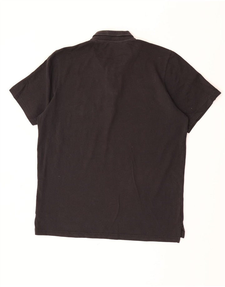 Adidas Mens Polo Shirt Large Black Cotton