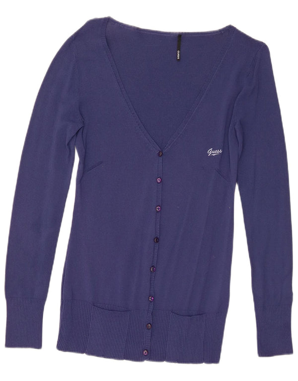Guess Suéter Cárdigan para Mujer UK 12 Medium Azul Marino Viscosa