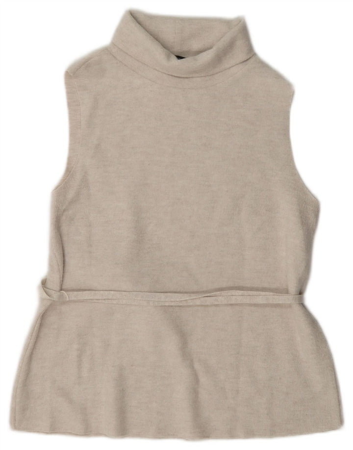 Zara Womens Vest Top UK 12 Medium Beige Polyester