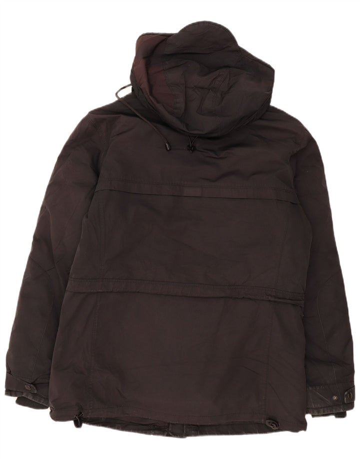 Zara Mens Hooded Padded Jacket UK 40 Large Black Polyester