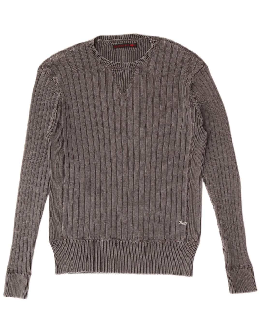 Levi's Mens Crew Neck Jumper Sweater Large Grey Cotton