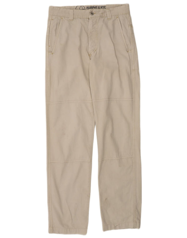 Murphy & Nye Straight Casual Bukser til mænd W32 L34 Beige Bomuld