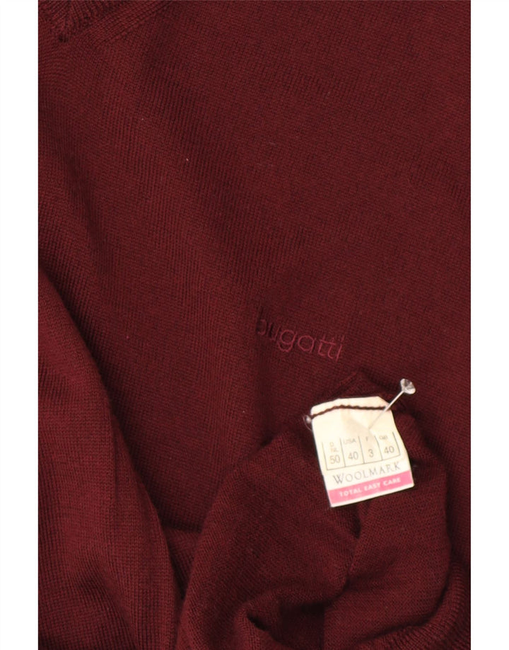 Bugatti Débardeur pour homme UK 40 Laine vierge bordeaux moyen