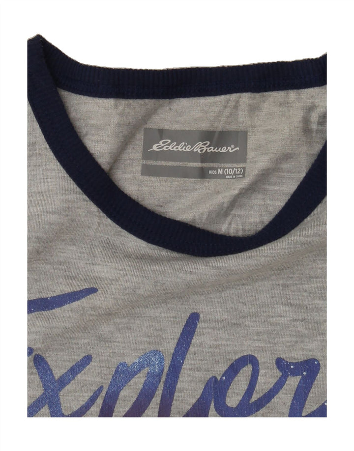 EDDIE BAUER Boys Graphic T-Shirt Top 10-11 Years Medium Grey Vintage Eddie Bauer and Second-Hand Eddie Bauer from Messina Hembry 