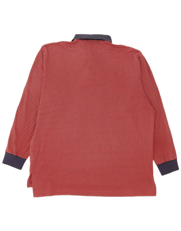 Polo Ralph Lauren Polo de rugby à manches longues pour homme XL en coton à fines rayures rouges