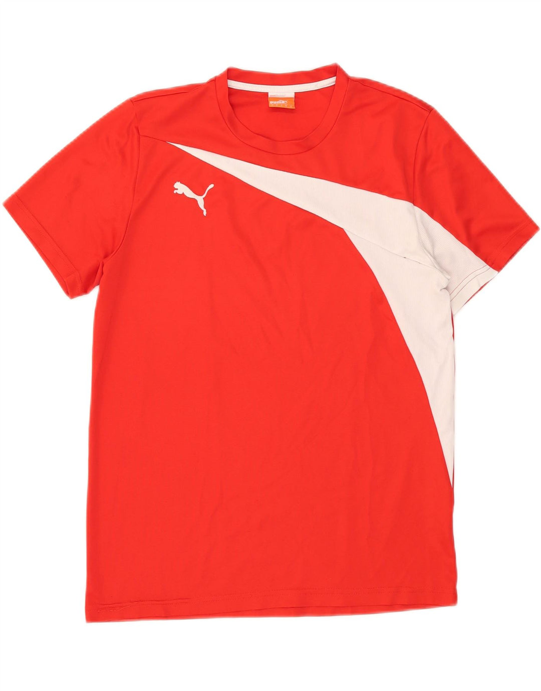 Puma Mens T-Shirt Top Medium Red Colourblock Polyester