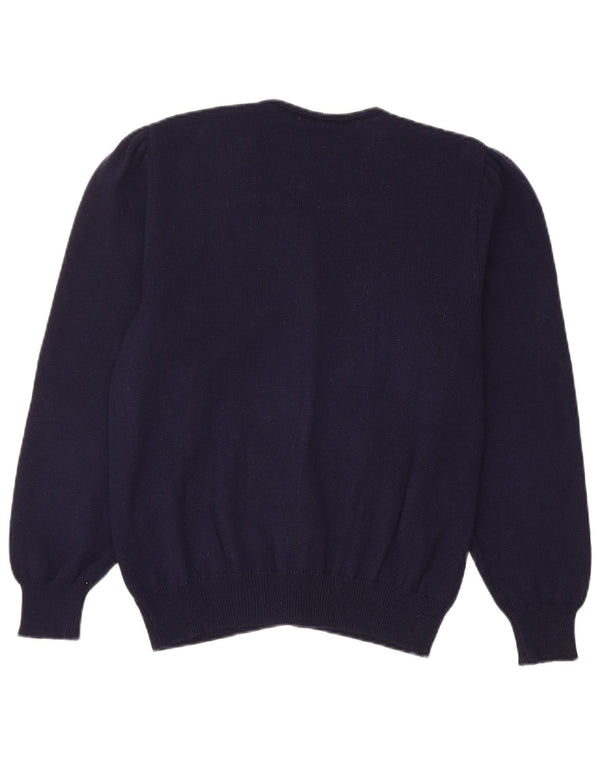 Vintage Womens Cardigan Sweater UK 14 Medium Navy Blue