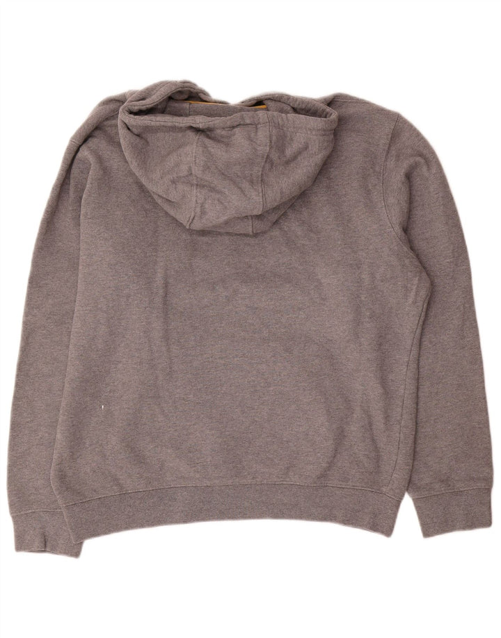 CAT Mens Graphic Hoodie Jumper Large Grey Cotton
