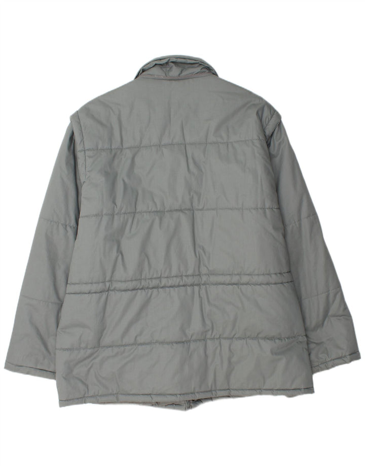 FASHION LEADER Mens Padded Jacket IT 55 2XL Grey Polyester