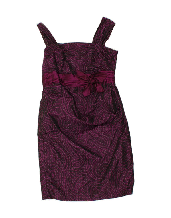 JOHN BENTLEY Womens Sleeveless Bodycon Dress UK 16 Large Purple Paisley