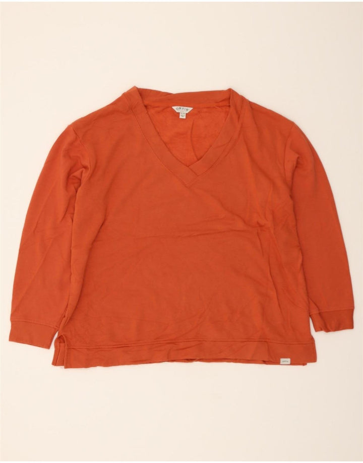 ORVIS Womens Sweatshirt Jumper UK 18 XL Orange Modal Vintage Orvis and Second-Hand Orvis from Messina Hembry 