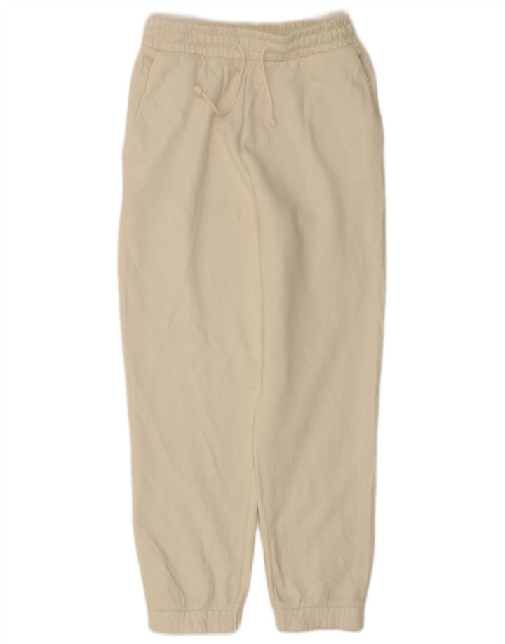 Zara Womens Tracksuit Trousers Joggers UK 12 Medium White Polyester