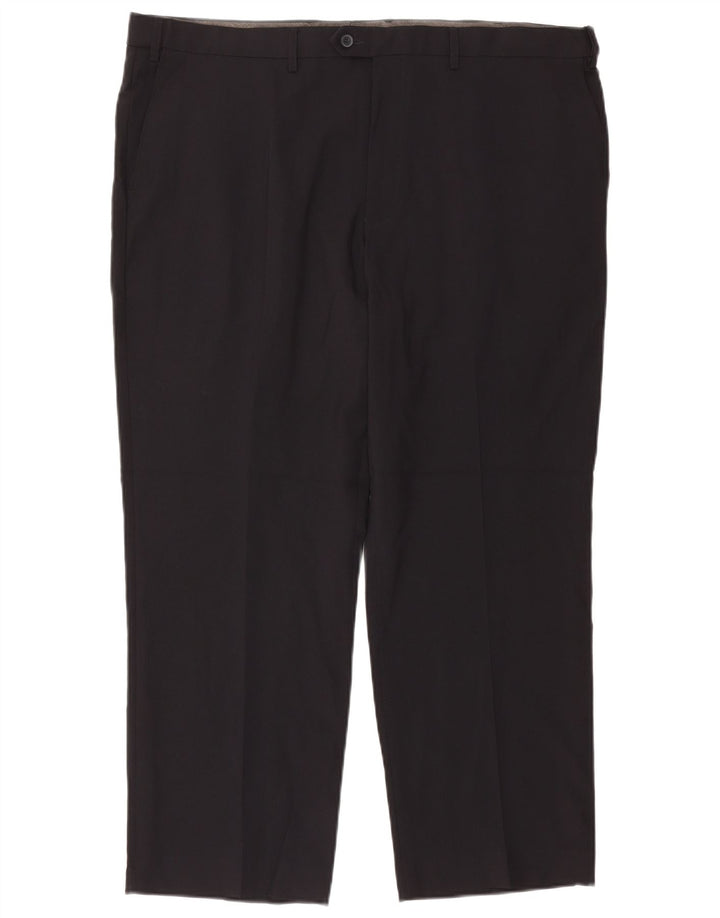 MARKS & SPENCER Mens Regular Fit Suit Trousers W42 L29 Navy Blue Polyester