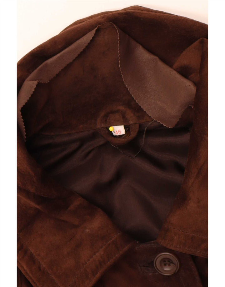 Conbipel Womens Suede Jacket IT 46 Large Brown Leather