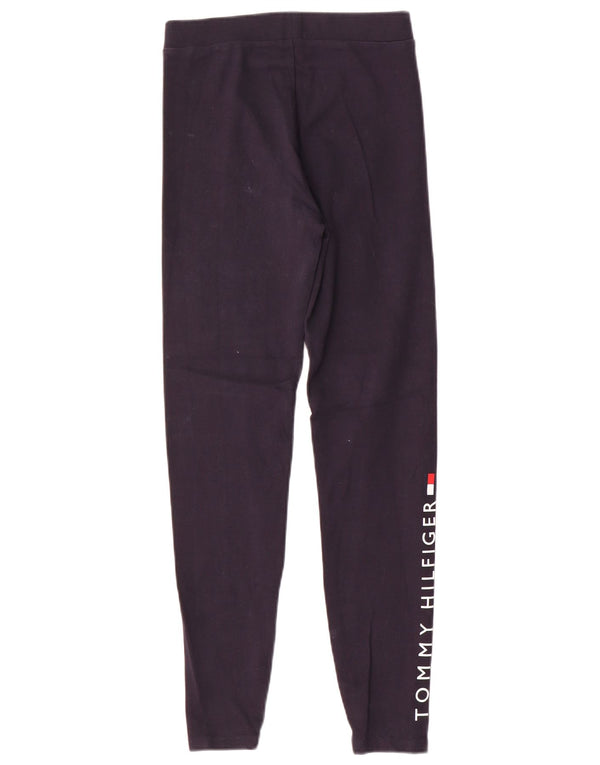 Leggings grafici da donna Tommy Hilfiger UK 10 piccolo cotone blu navy