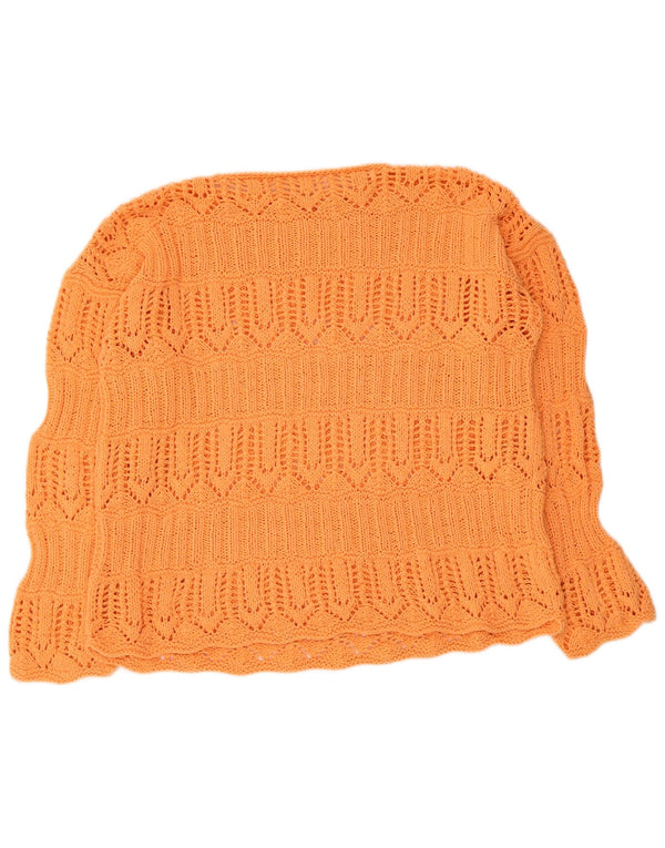 Vintage Womens Boat Neck Jumper Sweater UK 16 Large Orange