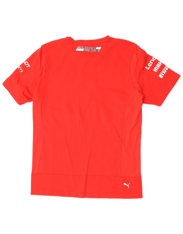 Puma Femme Ferrari Graphic T-Shirt Top UK 16 Large Rouge Coton