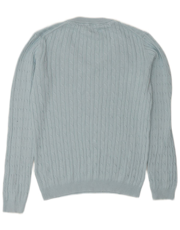 Crew Clothing Womens V-Neck Jumper Sweater UK 10 Small Blue Cotton