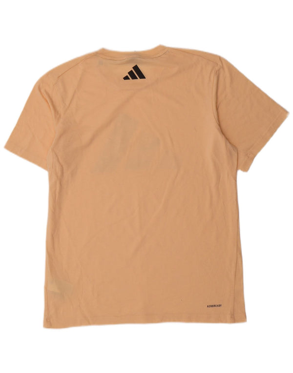 Adidas Mens Training Graphic T-Shirt Top Médio Algodão Bege